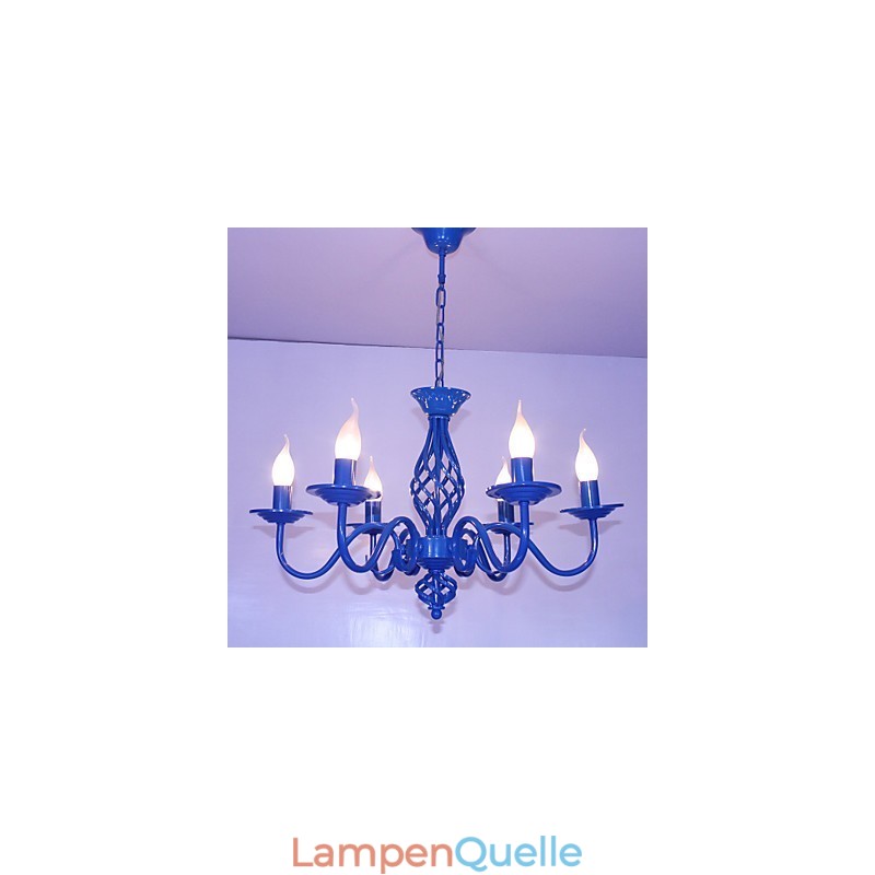 Künstlerisch schick und modern, andere Funktionen für Kerzenstil, Metall, für den Innenbereich, 6 Glühbirnen, Kronleuchter
