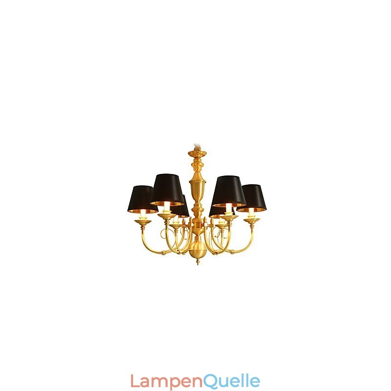 Kronleuchter, traditionell, klassisch, Landhausstil, Messing, Metall, 6 Glühbirnen