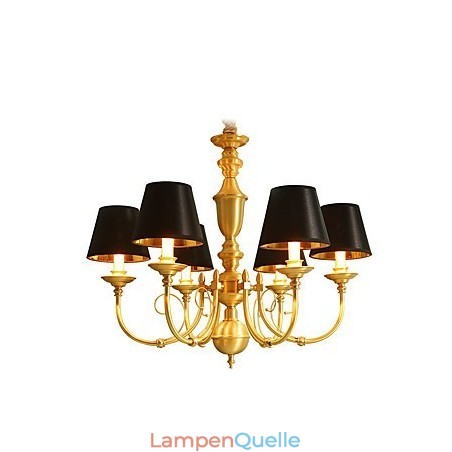 Kronleuchter, traditionell, klassisch, Landhausstil, Messing, Metall, 6 Glühbirnen Kronleuchter, traditionell, klassisch, Landhausstil, Messing, Metall, 6 Glühbirnen