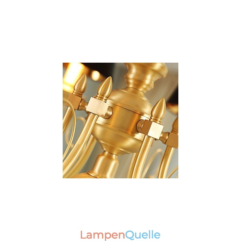 Kronleuchter, traditionell, klassisch, Landhausstil, Messing, Metall, 6 Glühbirnen