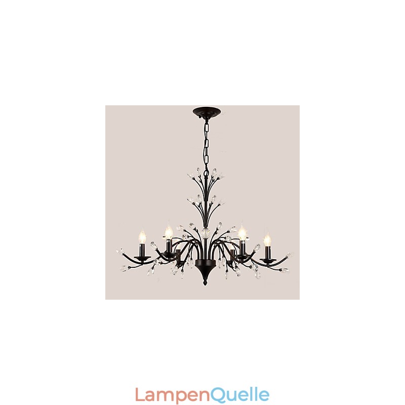 6 Lichter Kristall Kronleuchter Modern Zeitgenössisch Traditionell Klassisch Vintage Retro Country Malerei Feature