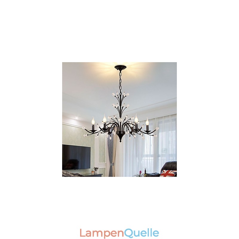 6 Lichter Kristall Kronleuchter Modern Zeitgenössisch Traditionell Klassisch Vintage Retro Country Malerei Feature