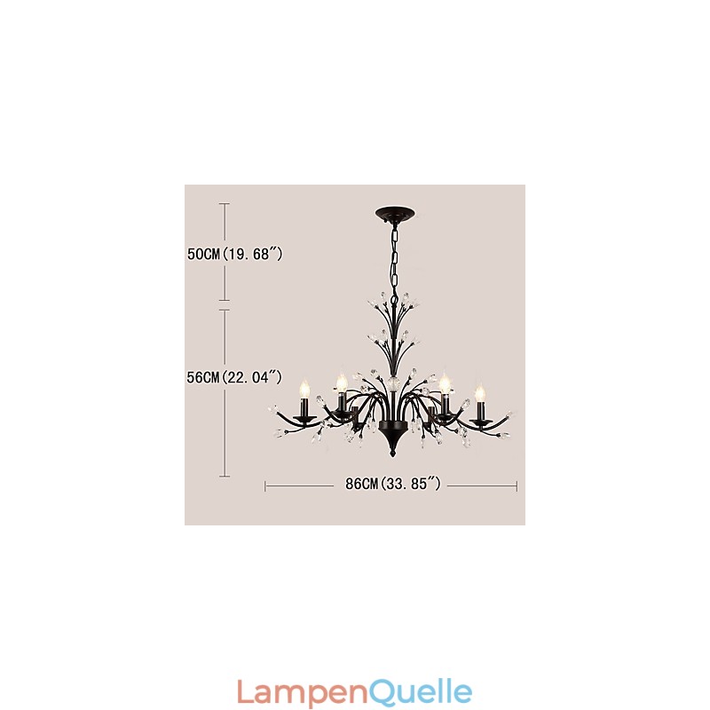 6 Lichter Kristall Kronleuchter Modern Zeitgenössisch Traditionell Klassisch Vintage Retro Country Malerei Feature