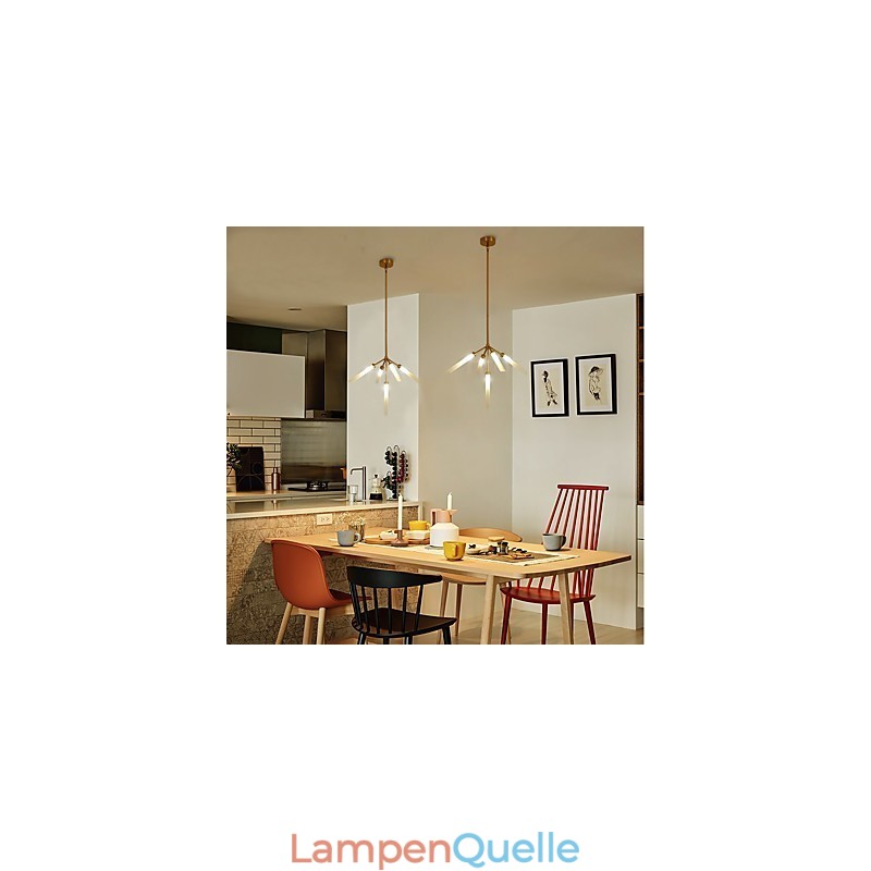 5-flammiger Mini-Kronleuchter im modernen, zeitgenössischen Stil