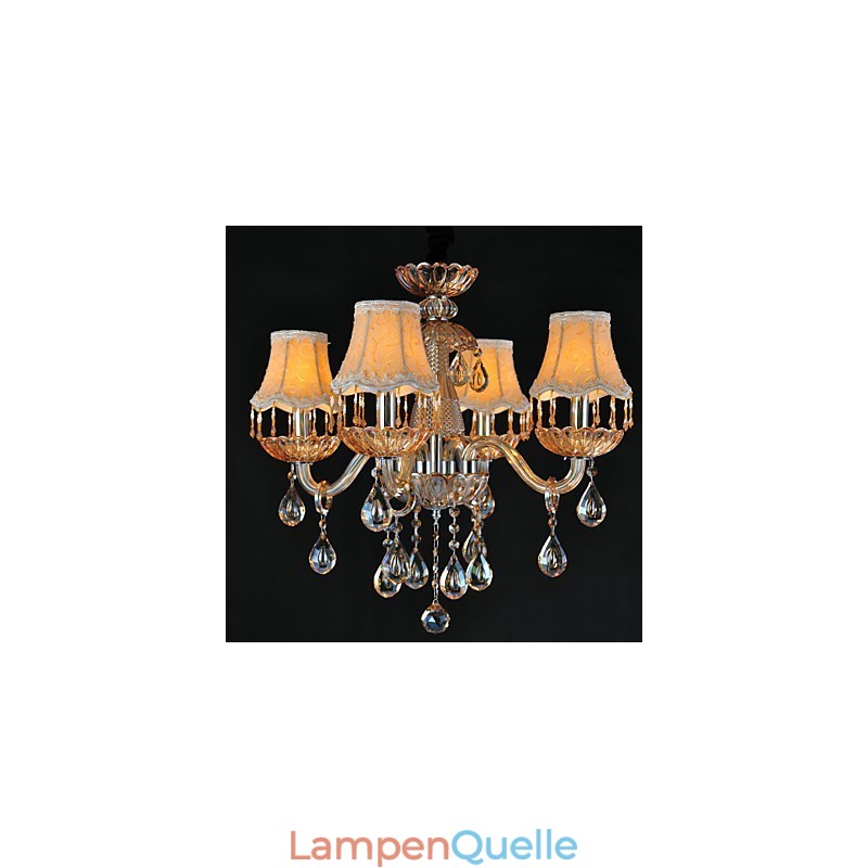 Kronleuchter Kristall Retro Glas 4 Licht