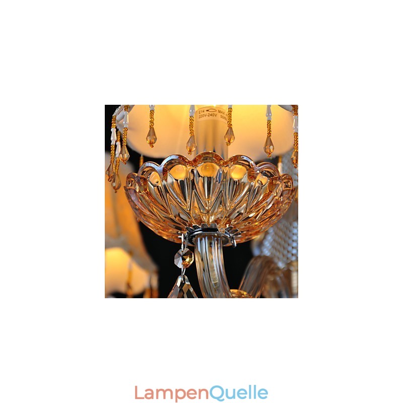 Kronleuchter Kristall Retro Glas 4 Licht