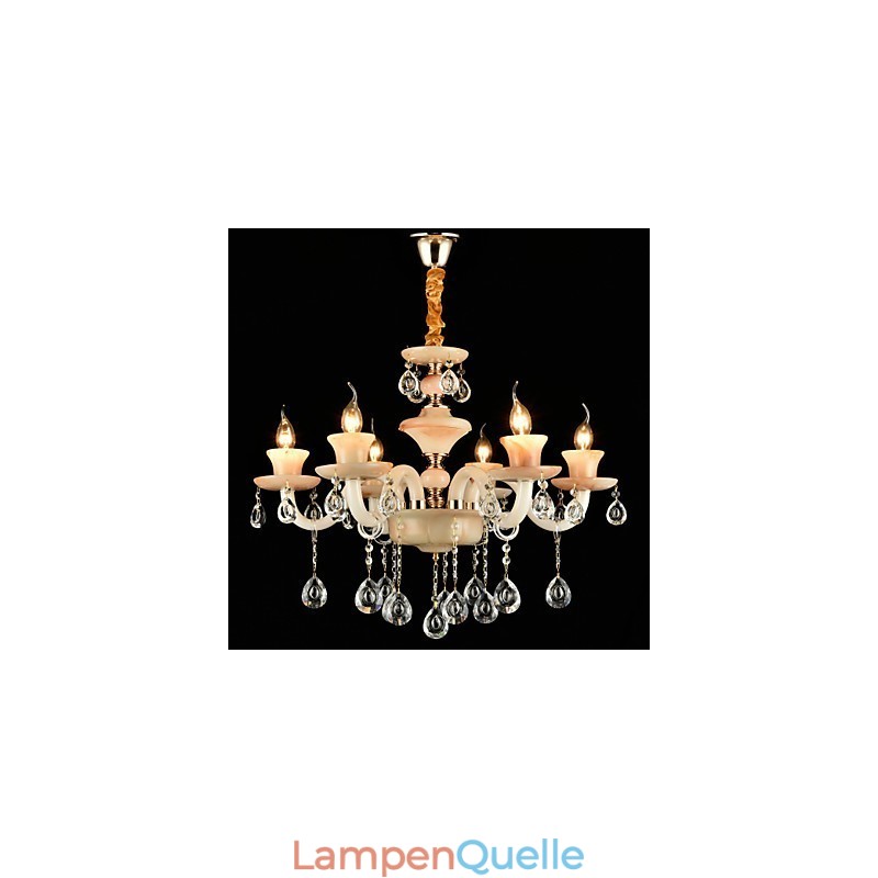 Traditionelles, klassisches galvanisiertes Merkmal für einen Kristall-Kronleuchter im Mini-Stil aus Metall