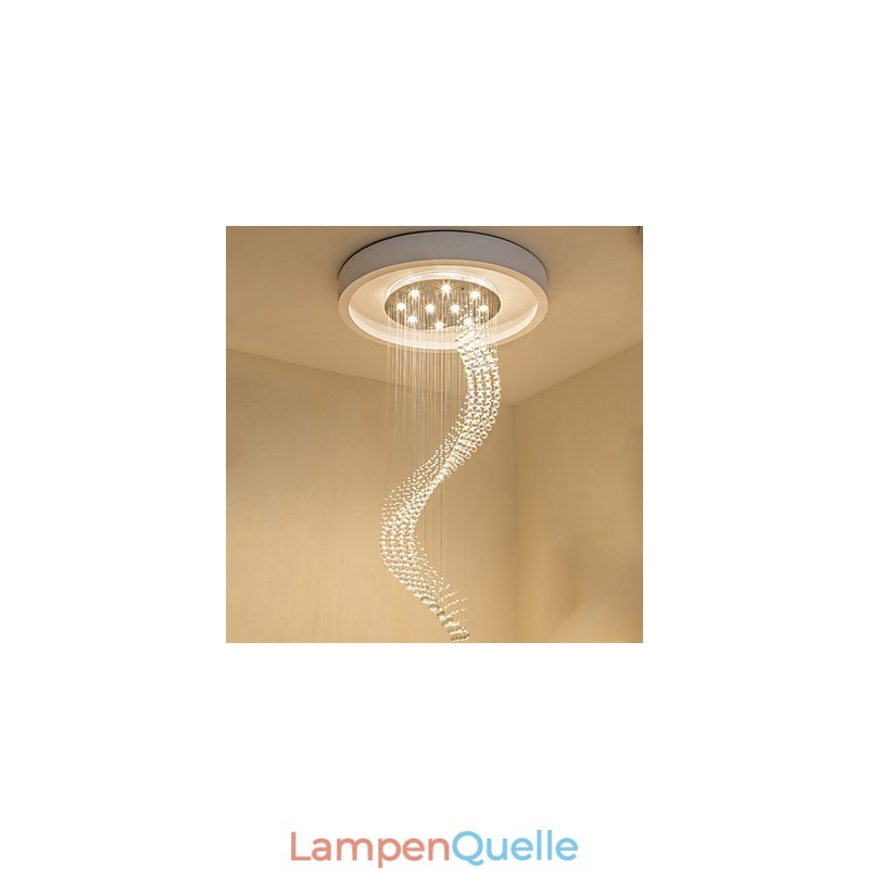 Moderne Kristall-Deckenpendelleuchte, Kronleuchter für den Innenbereich, Hängebeleuchtung für Zuhause, Kronleuchter, Lampen, Leuchten, 3 W, WARMWEISSE Glühbirnen