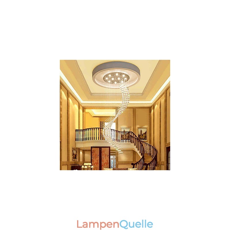 Moderne Kristall-Deckenpendelleuchte, Kronleuchter für den Innenbereich, Hängebeleuchtung für Zuhause, Kronleuchter, Lampen, Leuchten, 3 W, WARMWEISSE Glühbirnen