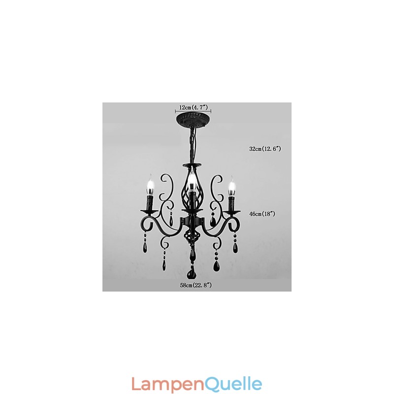Kristalllampe 3 Licht Moderne einfache Neuheit Beleuchtungen