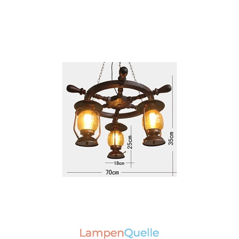 Retro Malerei Holz Bambus Kronleuchter