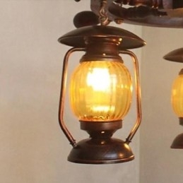 Retro Malerei Holz Bambus Kronleuchter