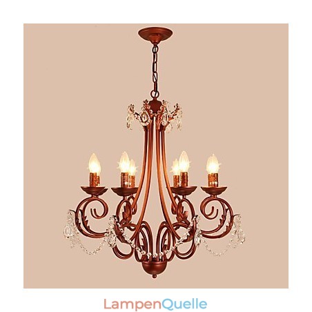 8 Lichter Kronleuchter Modern Zeitgenössisch Traditionell Lodge Vintage Retro Country Malerei Feature für Kristall Metall