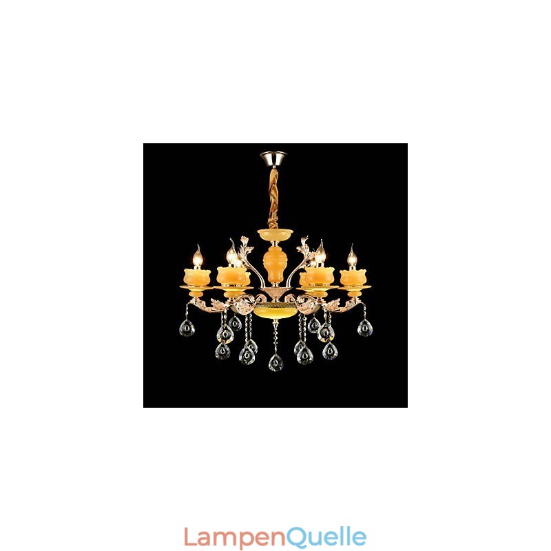 Traditionelle klassische Zinklegierung für Kronleuchter aus Kristall im Mini-Stil mit 6 Glühbirnen