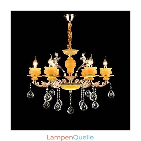 Traditionelle klassische Zinklegierung für Kronleuchter aus Kristall im Mini-Stil mit 6 Glühbirnen