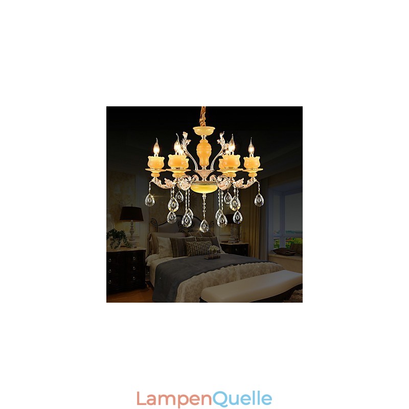 Traditionelle klassische Zinklegierung für Kronleuchter aus Kristall im Mini-Stil mit 6 Glühbirnen