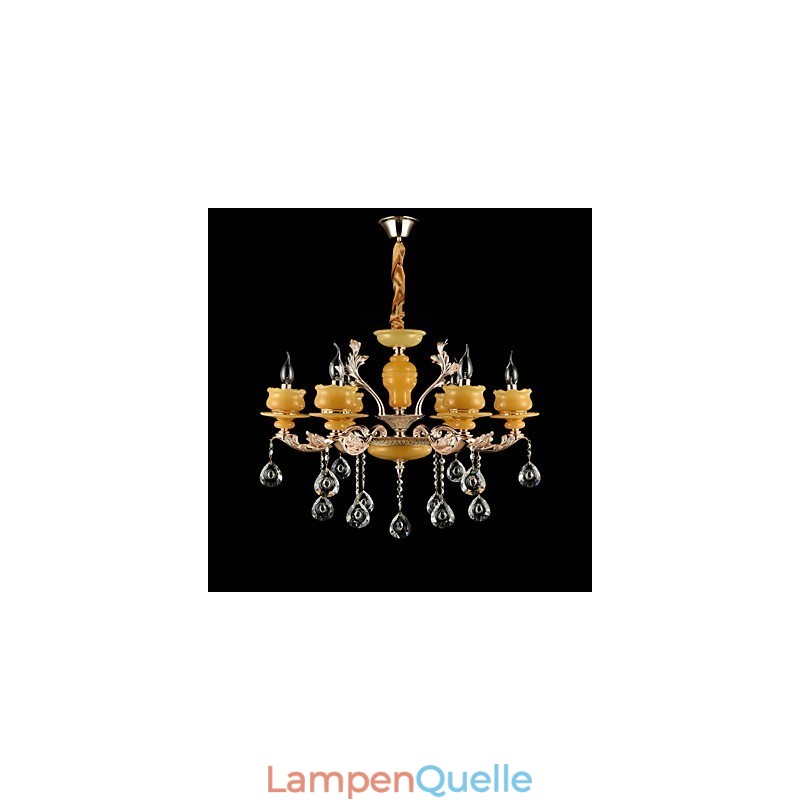 Traditionelle klassische Zinklegierung für Kronleuchter aus Kristall im Mini-Stil mit 6 Glühbirnen