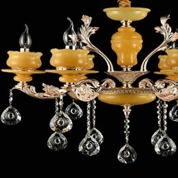 Traditionelle klassische Zinklegierung für Kronleuchter aus Kristall im Mini-Stil mit 6 Glühbirnen