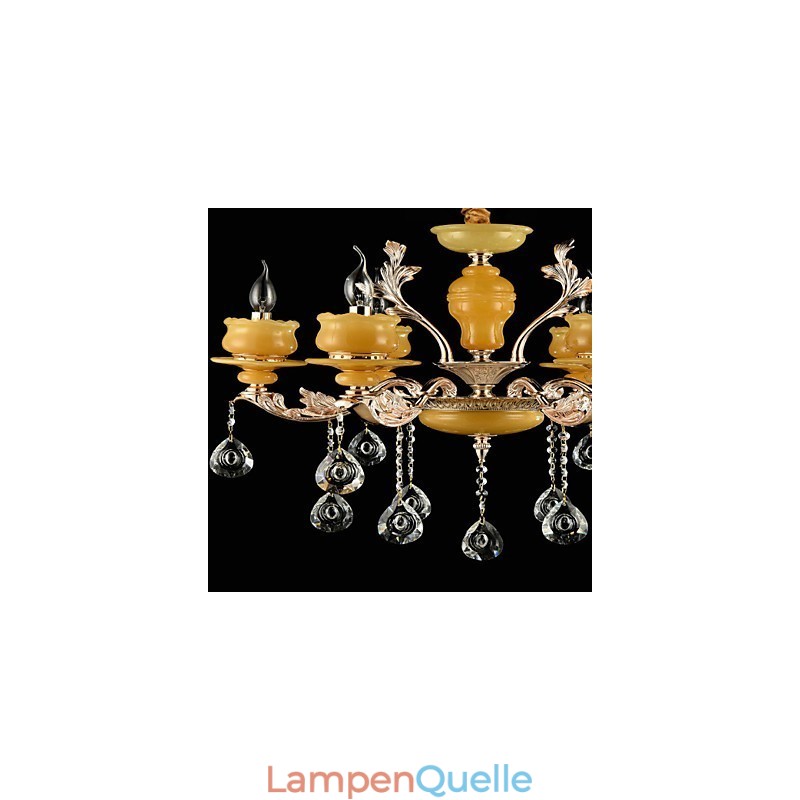 Traditionelle klassische Zinklegierung für Kronleuchter aus Kristall im Mini-Stil mit 6 Glühbirnen