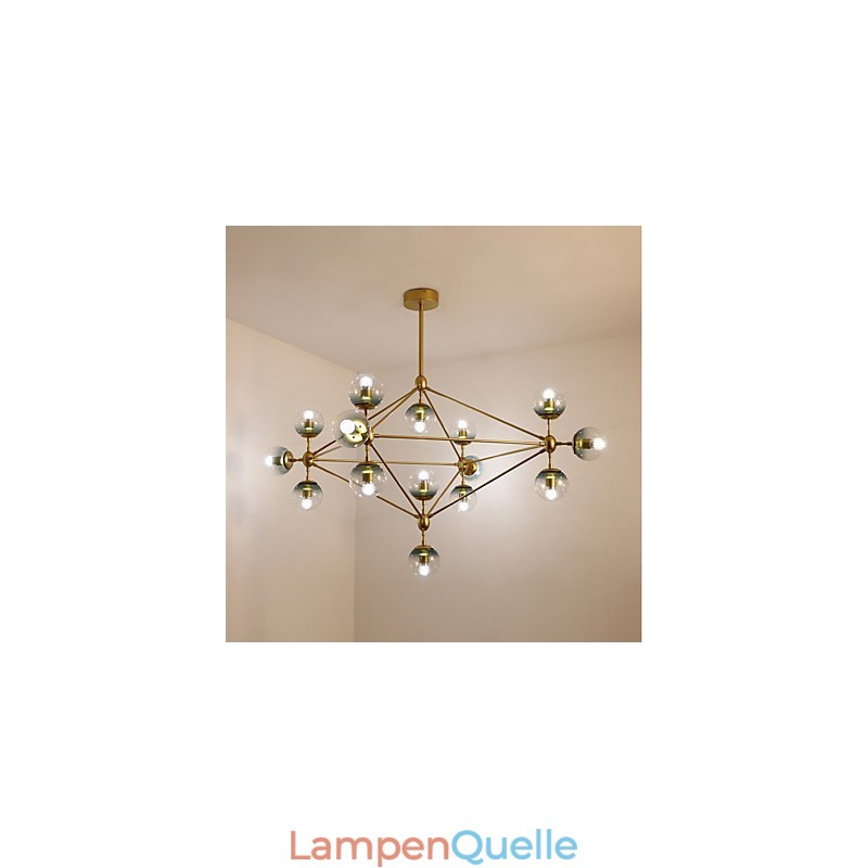 Fünfzehn Licht Postmodernen Europa Stil Modo Metall Glas Pendelleuchte das Foyer Schmücken Industrielle Kronleuchter Lampe