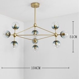Zehn Licht Post Moderne Europa Stil Modo Metall Glas Pendelleuchte das Foyer Schmücken Industrielle Kronleuchter Lampe
