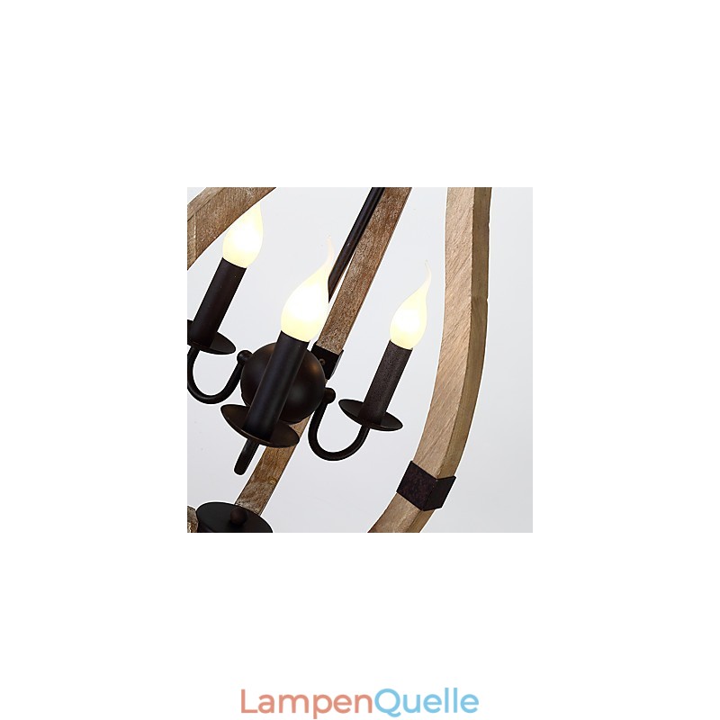 Drei Licht Vintage Malerei Feature Mini Stil Holz Bambus Kronleuchter Lampe die Dekorieren Pendelleuchte