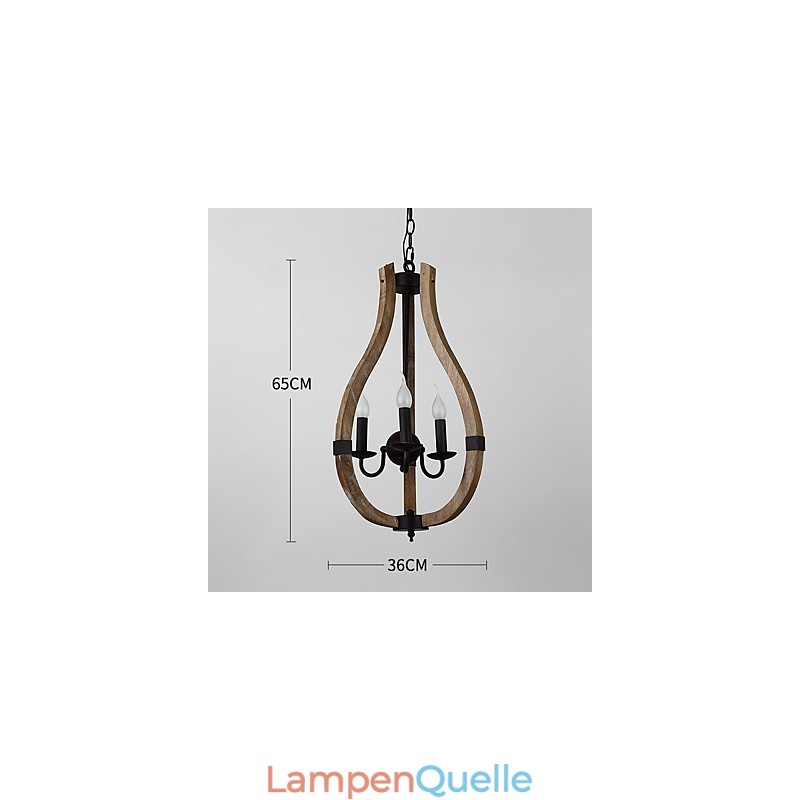 Drei Licht Vintage Malerei Feature Mini Stil Holz Bambus Kronleuchter Lampe die Dekorieren Pendelleuchte