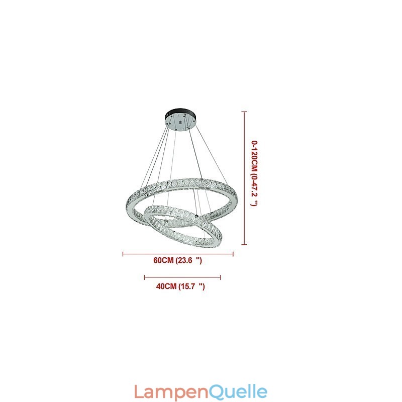 Indoor Kristall Kronleuchter Moderne Pendelleuchte Deckenleuchte Dimmbare Beleuchtung Lampe mit Fernbedienung