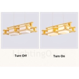 2-flammige Pendelleuchte aus Holz, modern und im nordischen Stil, mit Glasschirm