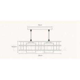 2-flammige Pendelleuchte aus Holz, modern und im nordischen Stil, mit Glasschirm
