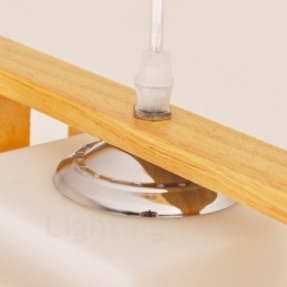 2-flammige Pendelleuchte aus Holz, modern und im nordischen Stil, mit Glasschirm