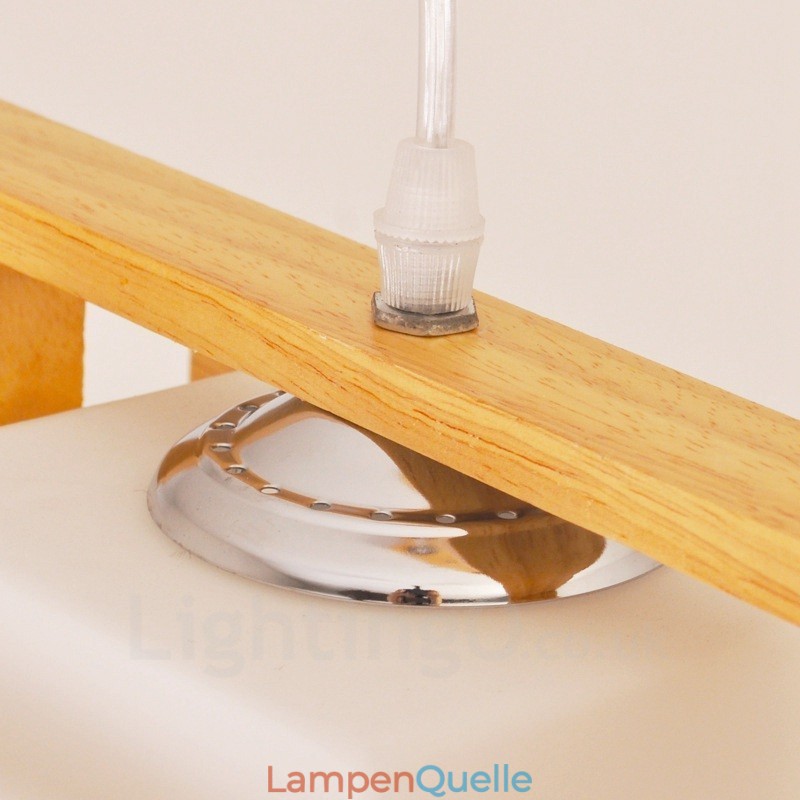 2-flammige Pendelleuchte aus Holz, modern und im nordischen Stil, mit Glasschirm