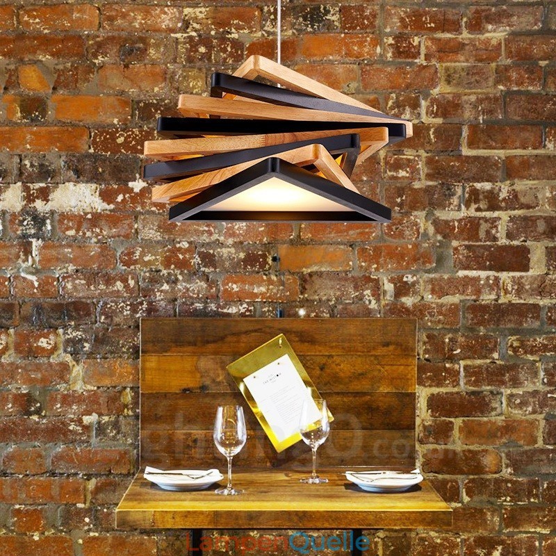 1 Licht Holz Moderne zeitgenössische Pendelleuchte mit Holzschirm