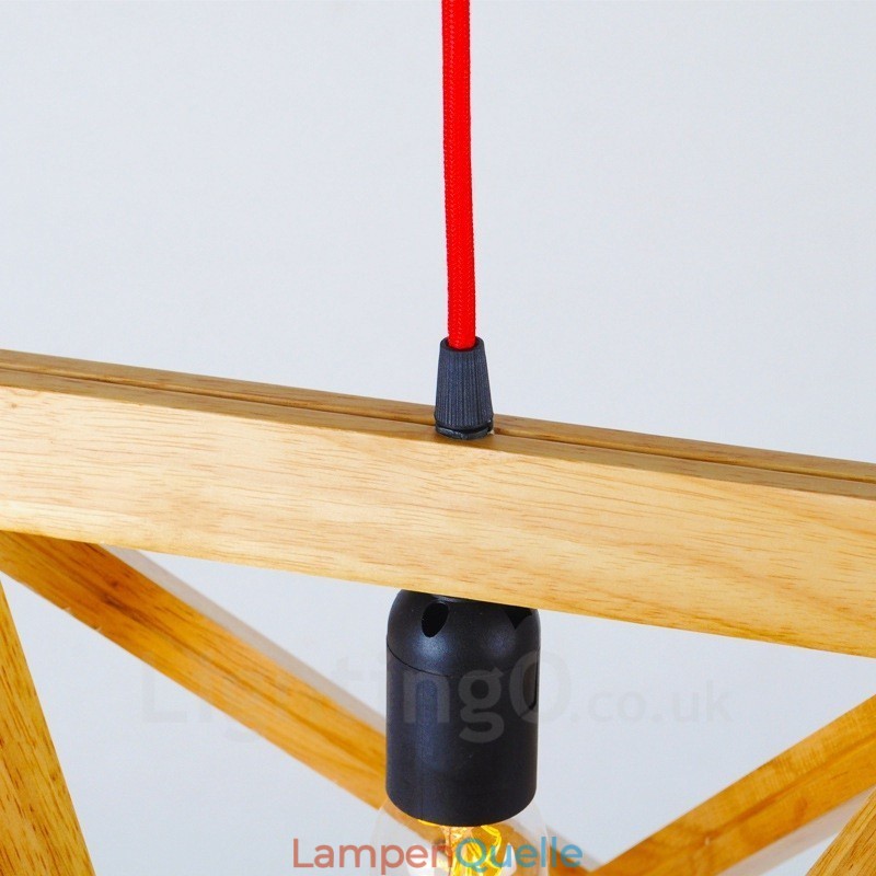 1 Licht Holz Moderne zeitgenössische Pendelleuchte mit Holzschirm