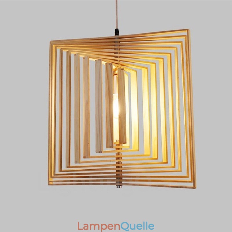 1 Licht Holz Moderne zeitgenössische Pendelleuchte im nordischen Stil mit Holzschirm