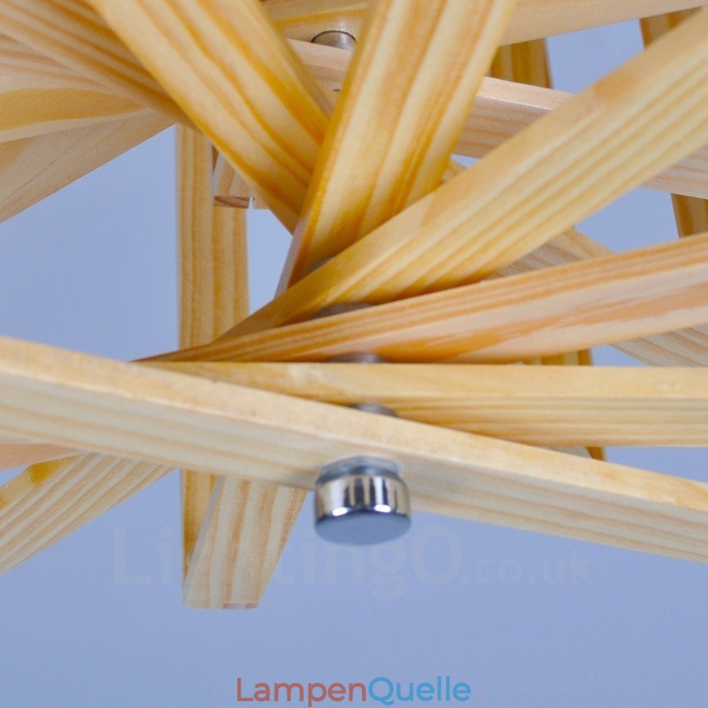 1 Licht Holz Moderne zeitgenössische Pendelleuchte im nordischen Stil mit Holzschirm