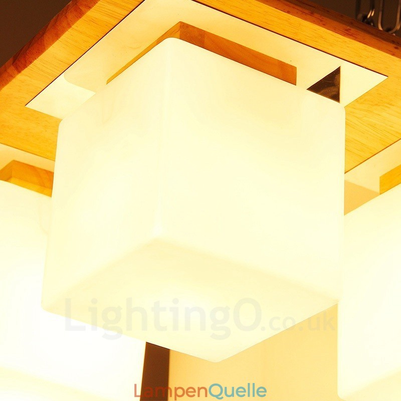Moderne Deckenleuchten mit 4 Lichtern und Glasschirm