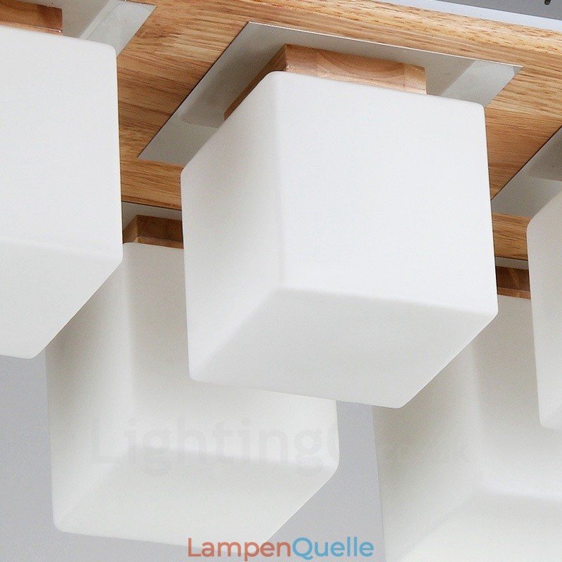 Moderne Deckenleuchten mit 6 Lichtern und Glasschirm