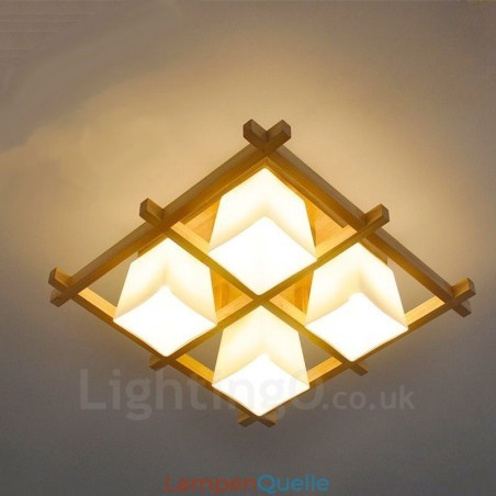 Moderne Deckenleuchten mit 4 Lichtern und Glasschirm Moderne Deckenleuchten mit 4 Lichtern und Glasschirm