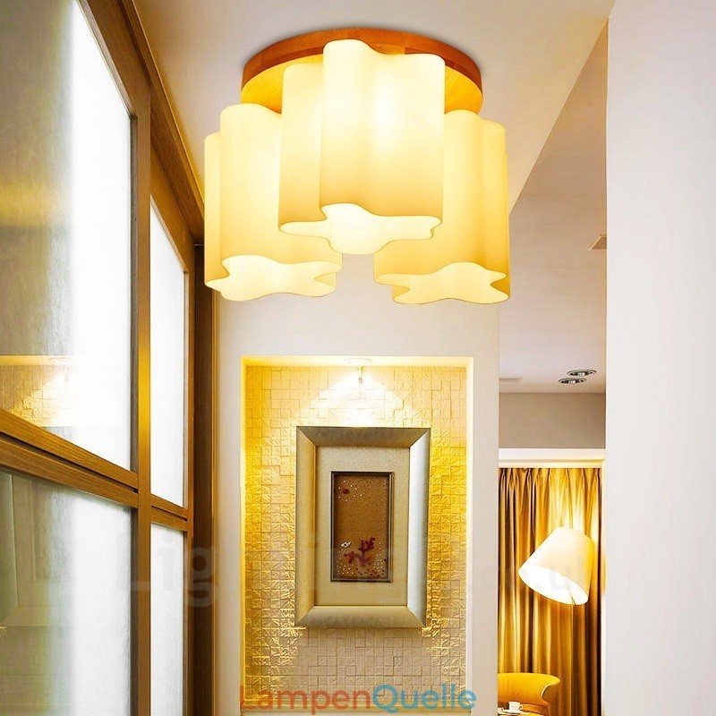 Moderne Deckenleuchten mit 3 Lichtern und Glasschirm