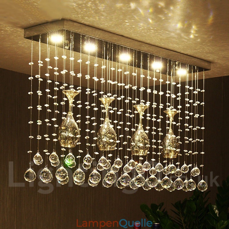 5 Lichter Moderne Kristall Deckenpendelleuchte Innen Kronleuchter Beleuchtung Lampen Leuchte
