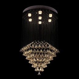 7 Lichter Moderne Kristall Deckenleuchte Pendelleuchte Innen Kronleuchter Beleuchtung Lampen Leuchten