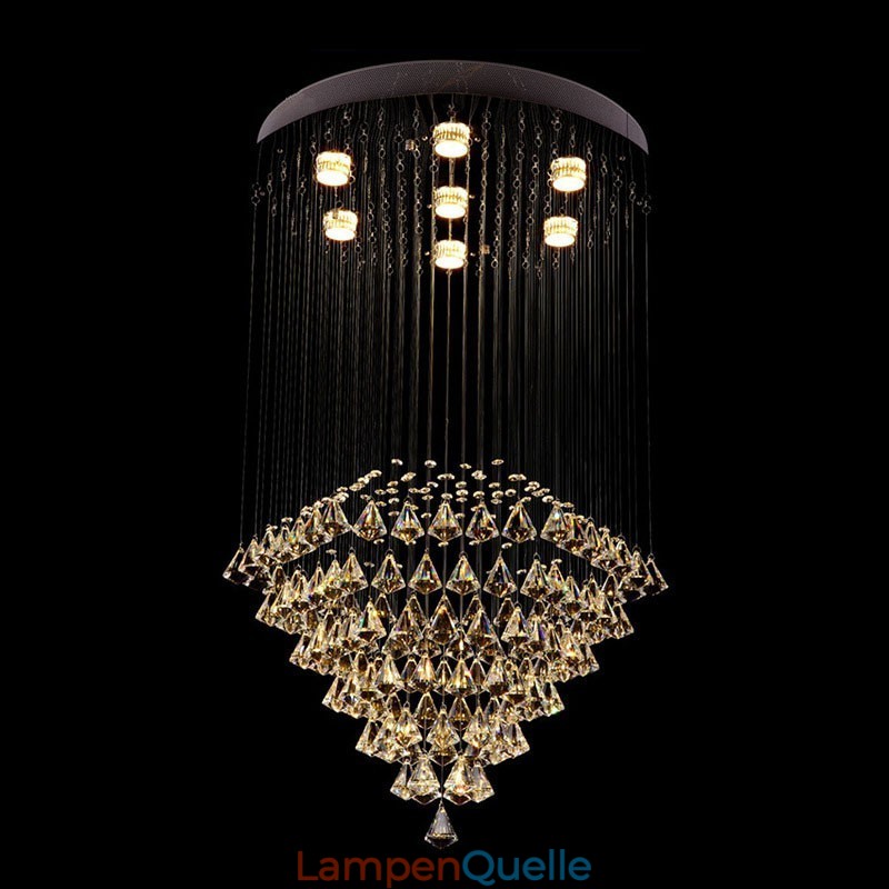 7 Lichter Moderne Kristall Deckenleuchte Pendelleuchte Innen Kronleuchter Beleuchtung Lampen Leuchten