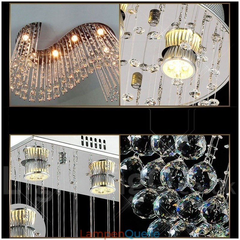 6 Lichter Moderne Kristall Deckenpendelleuchte Innen Kronleuchter Beleuchtung Lampen Leuchten