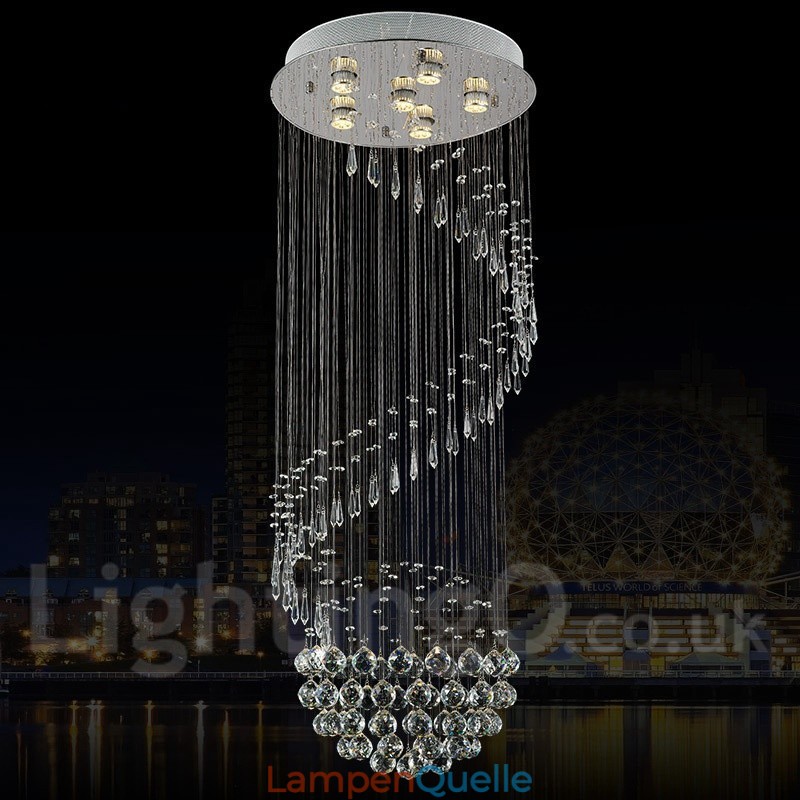 6 Lichter Moderne Kristall Deckenpendelleuchte Innen Kronleuchter Beleuchtung Lampen Leuchten
