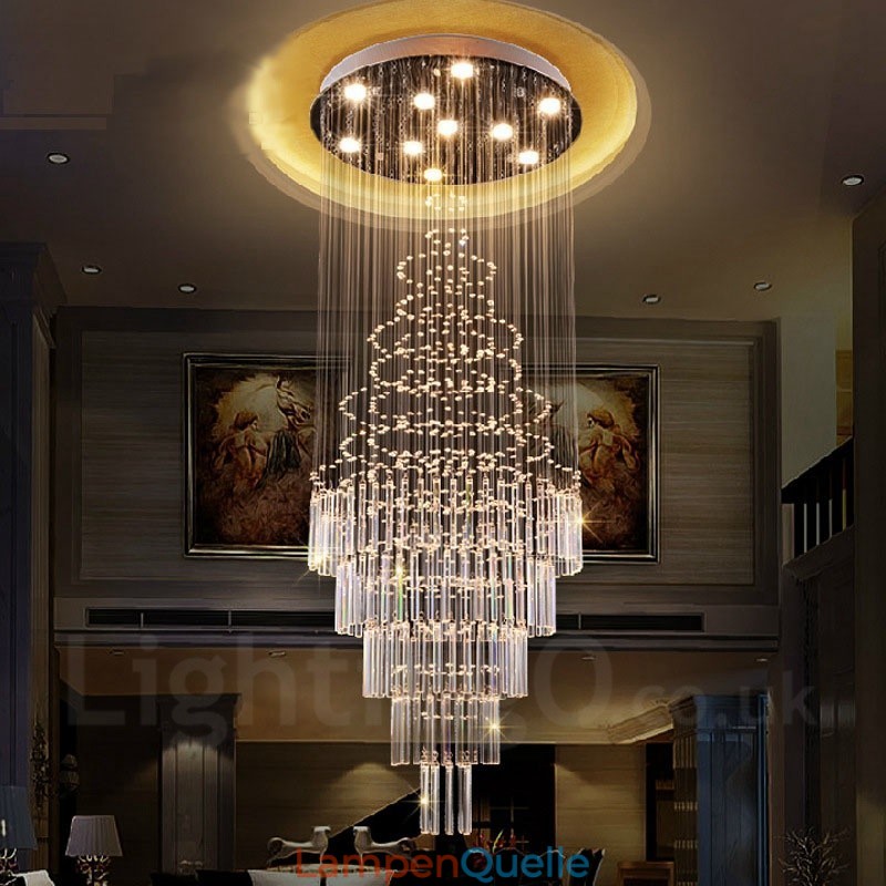10 Lichter Moderne Kristall Deckenpendelleuchte Innen Kronleuchter Beleuchtung Lampen Leuchten
