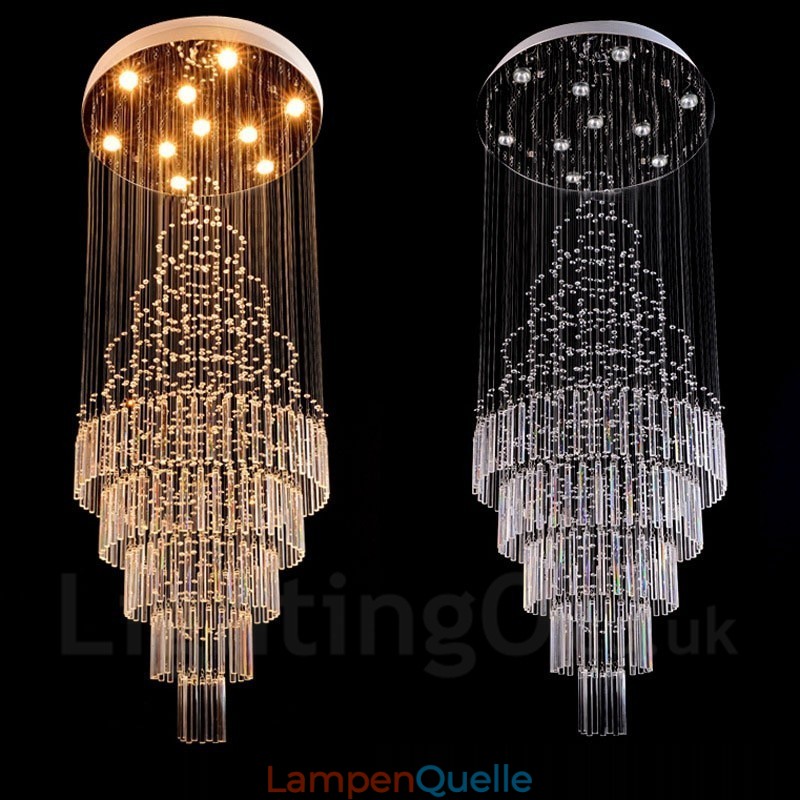 10 Lichter Moderne Kristall Deckenpendelleuchte Innen Kronleuchter Beleuchtung Lampen Leuchten