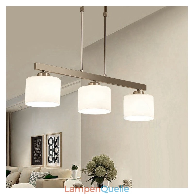 3 Lichter Moderne Chrom Pendelleuchte Indoor Kronleuchter Home Hängende Beleuchtung Lampen Leuchten mit Glasschirmen