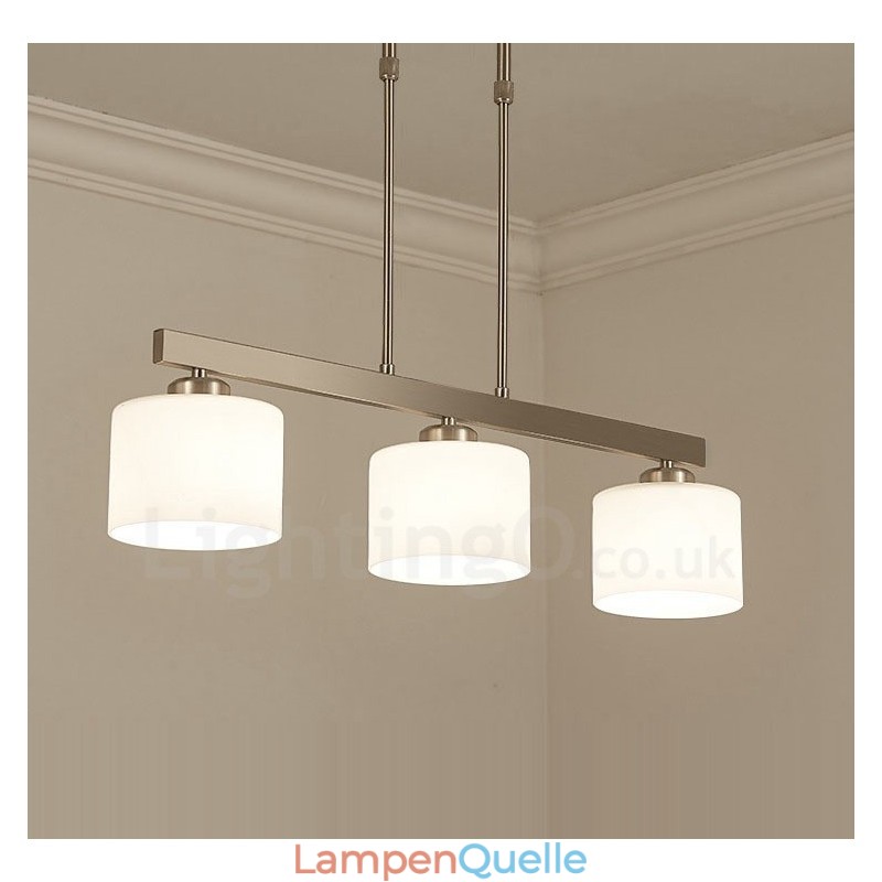 3 Lichter Moderne Chrom Pendelleuchte Indoor Kronleuchter Home Hängende Beleuchtung Lampen Leuchten mit Glasschirmen