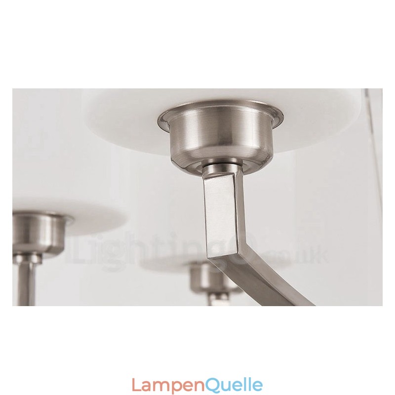 6 Lichter Moderne Chrom Pendelleuchte Indoor Kronleuchter Home Hängende Beleuchtung Lampen Leuchten mit Glasschirmen
